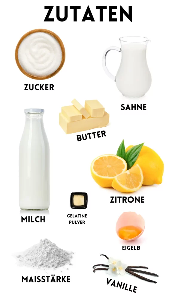 Zitronencreme für Kuchen Zutaten